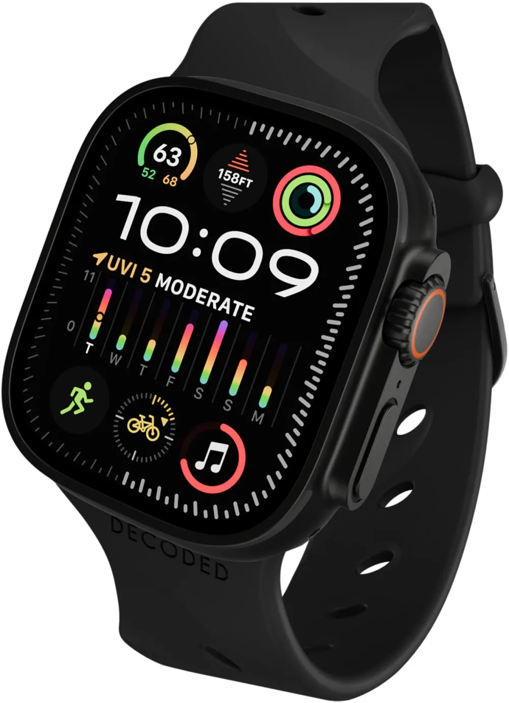 Decoded Silicone Ares Splice Strap 44/46/49mm Black