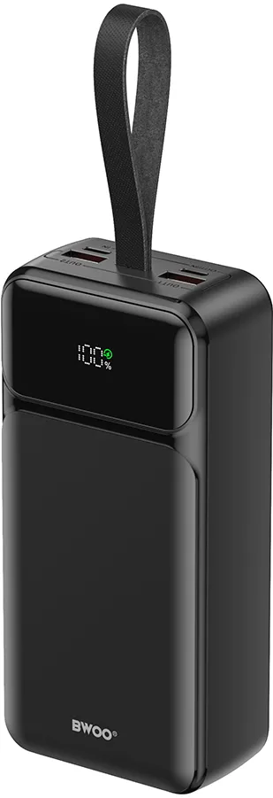 BWOO 65W power bank 30000 mAh 2x USB-A, 1 x USB-C with LCD display, black
