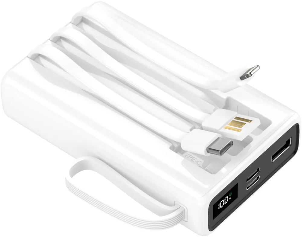 Setty power bank 20000 mAh with cables SPB-LC-220 white