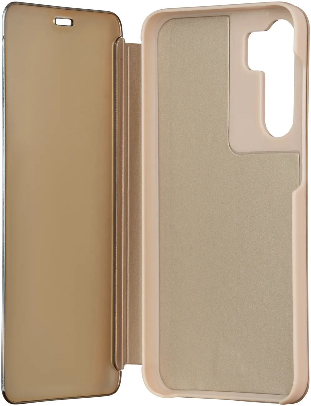 Fold Mirror View Case for Samsung Galaxy S23 FE gold