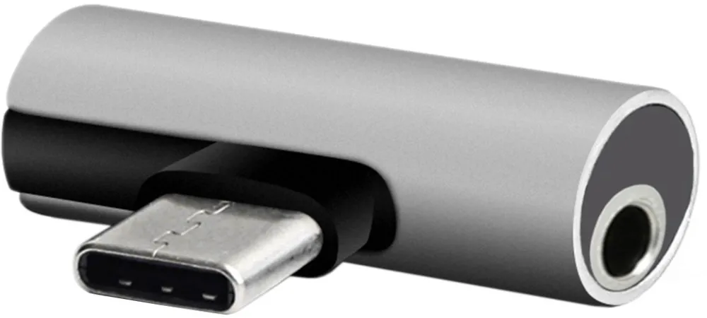Setty adapter USB-C - audio jack 3,5mm + USB-C AD-C-JC-7 sliver
