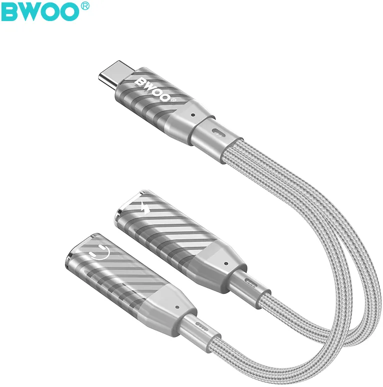 BWOO BZ68 2 in 1 Adapter USB C - 2 x USB C ports grey