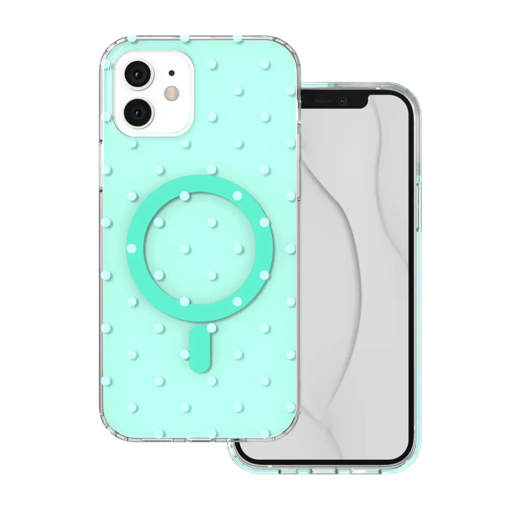Bubble Dots Mag case for iPhone 12 / 12 Pro 6,1" green