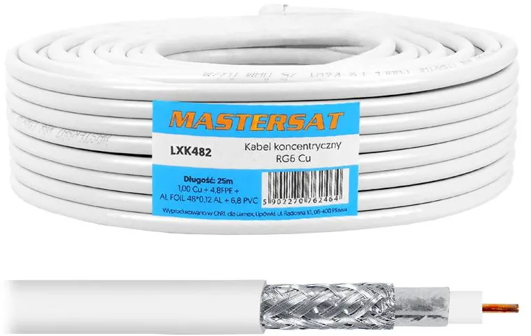 Coaxial cable 1Cu 48x0,12AL 25m