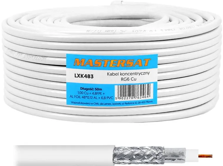 Coaxial cable 1Cu 48x0,12AL 50m