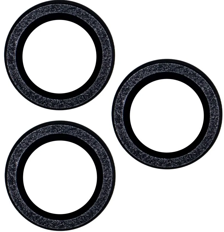 Set of lens glasses for iPhone 11 Pro Max black glitter (3 pcs)