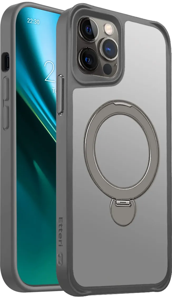 Etteri Matt Mag Ring case for iPhone 12 / 12 Pro 6,1" grey