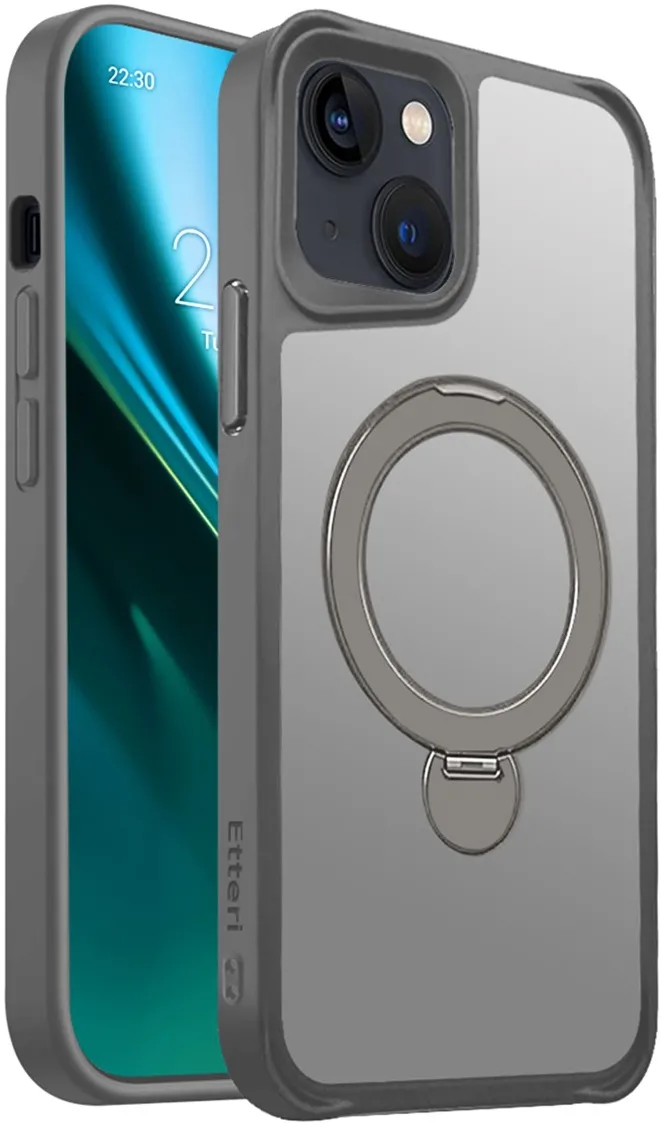 Etteri Matt Mag Ring case for iPhone 14 6,1" grey