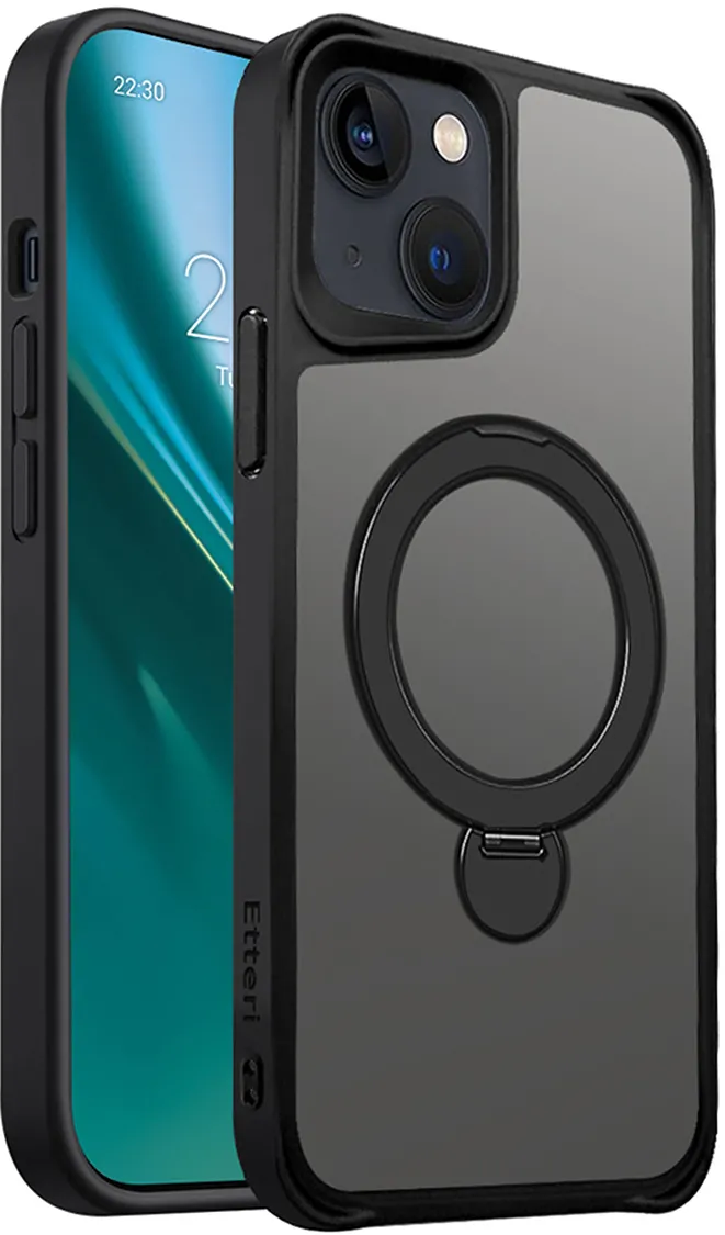 Etteri Matt Mag Ring case for iPhone 14 6,1" black
