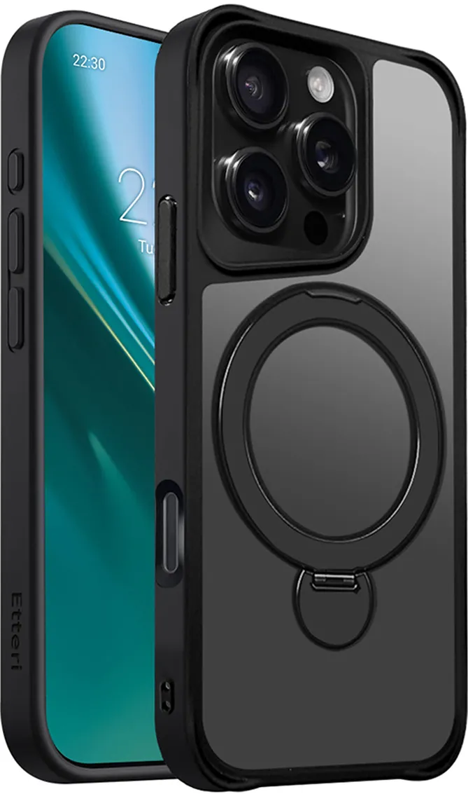 Etteri Matt Mag Ring case for iPhone 16 Pro 6,3" black