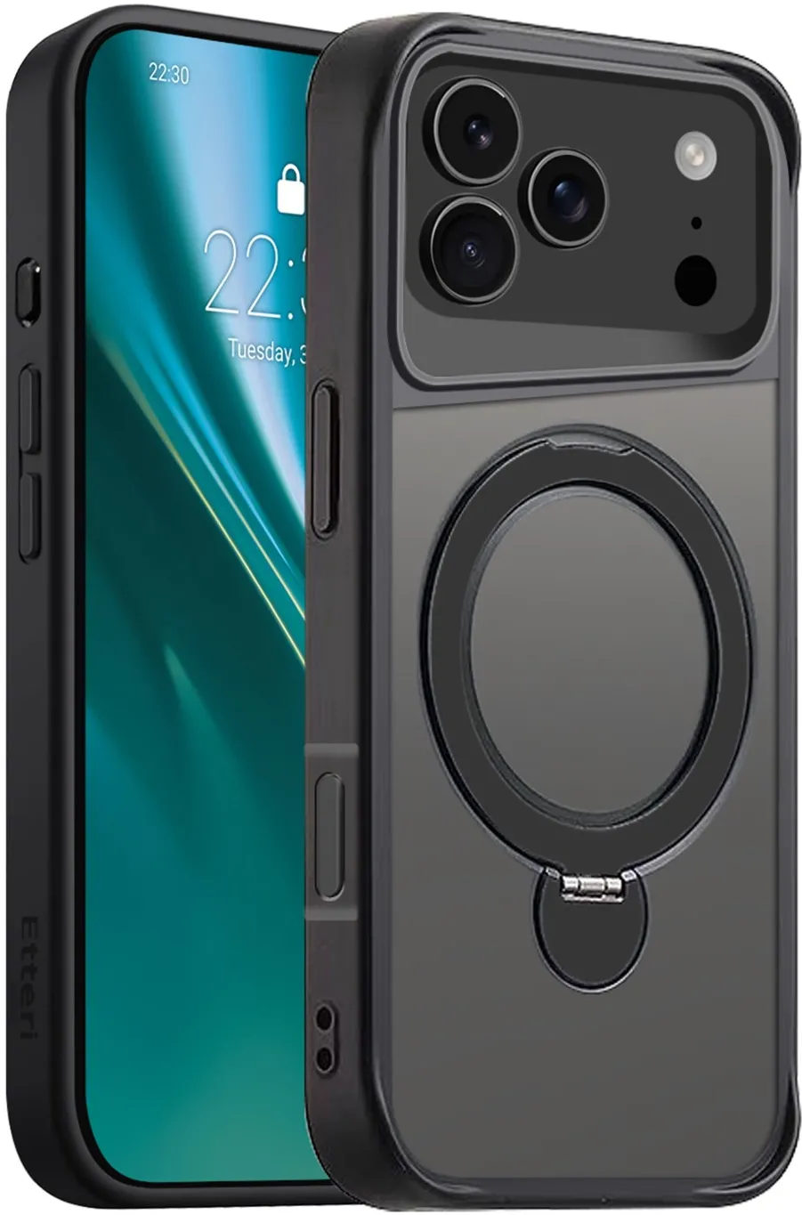 Etteri Matt Mag Ring case for iPhone 17 Pro / 18 Pro black