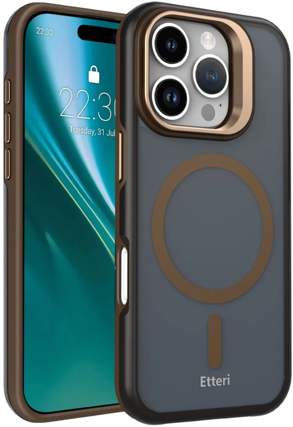 Etteri Morning Fog case for iPhone 16 Pro Max 6,9" brown