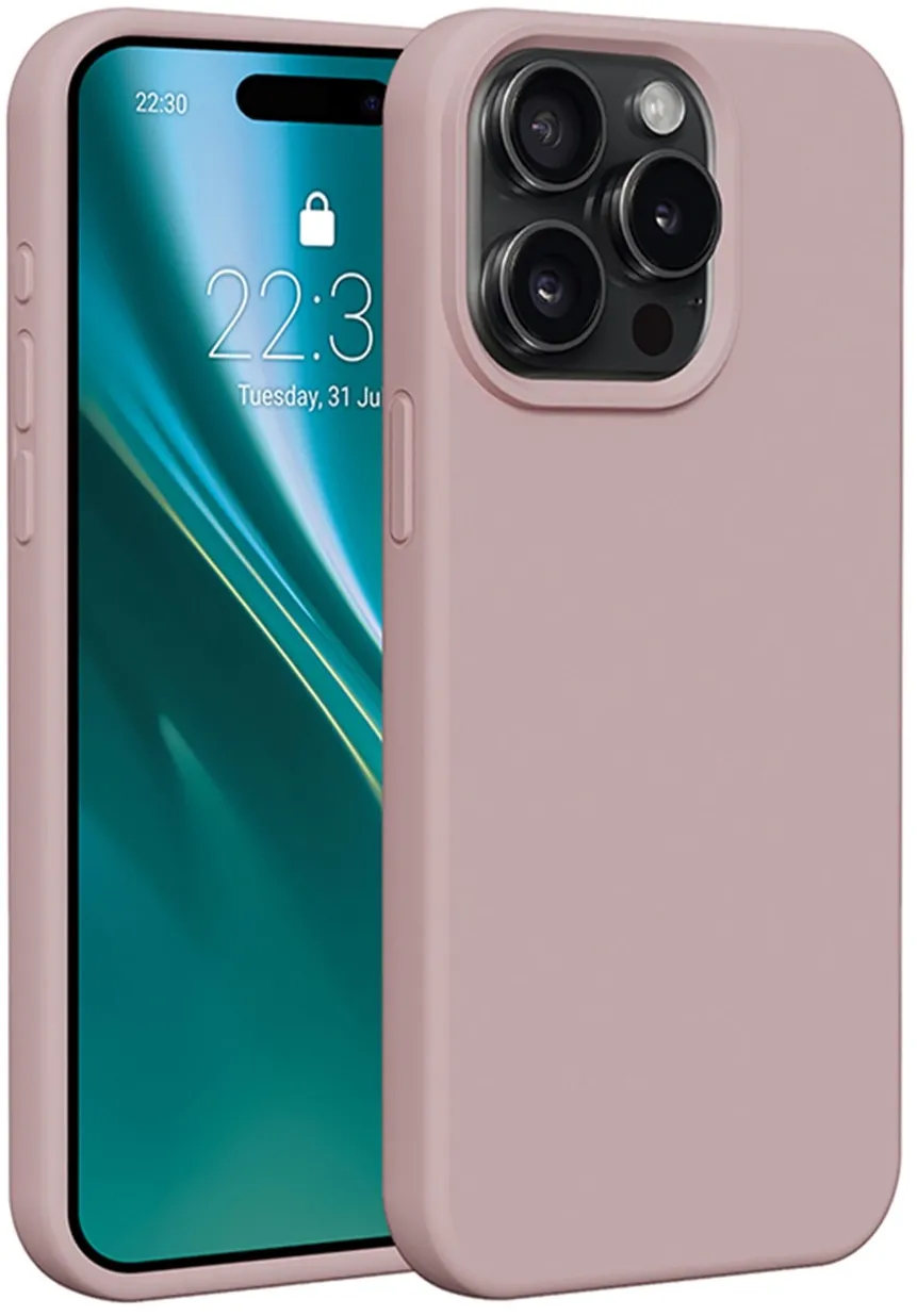 Etteri Silicone case for iPhone 15 Pro Max 6,7" light pink