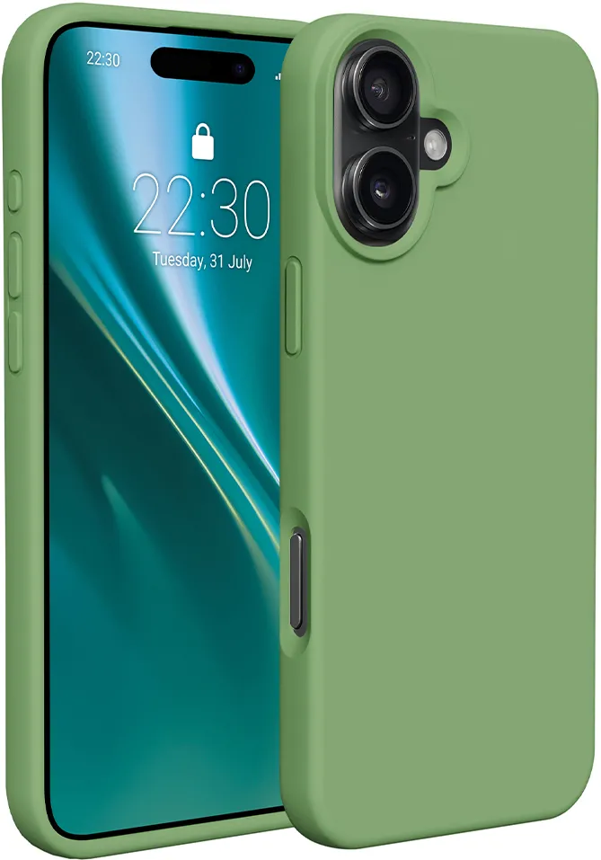Etteri Silicone case for iPhone 16 Plus 6,7" light green