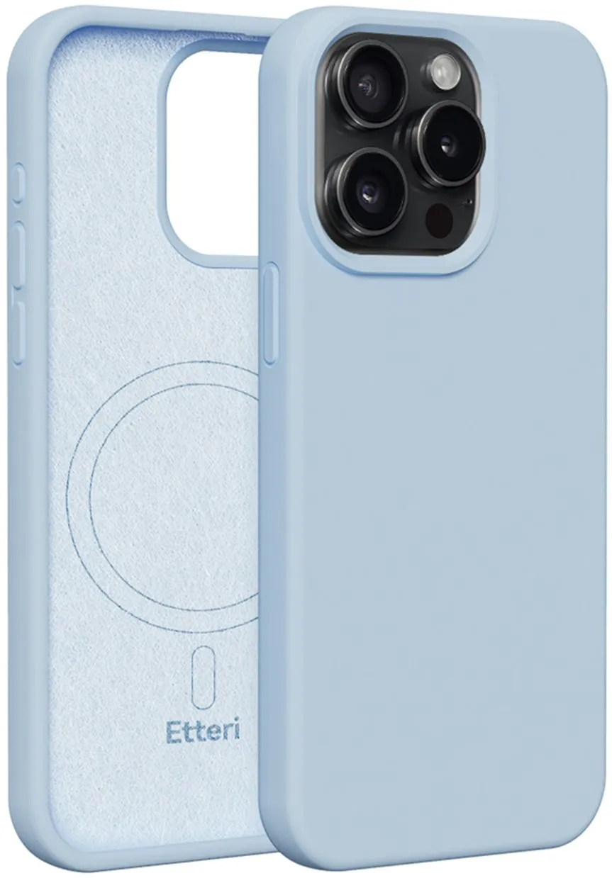 Etteri Silicone Mag case for iPhone 15 Pro Max 6,7" light blue