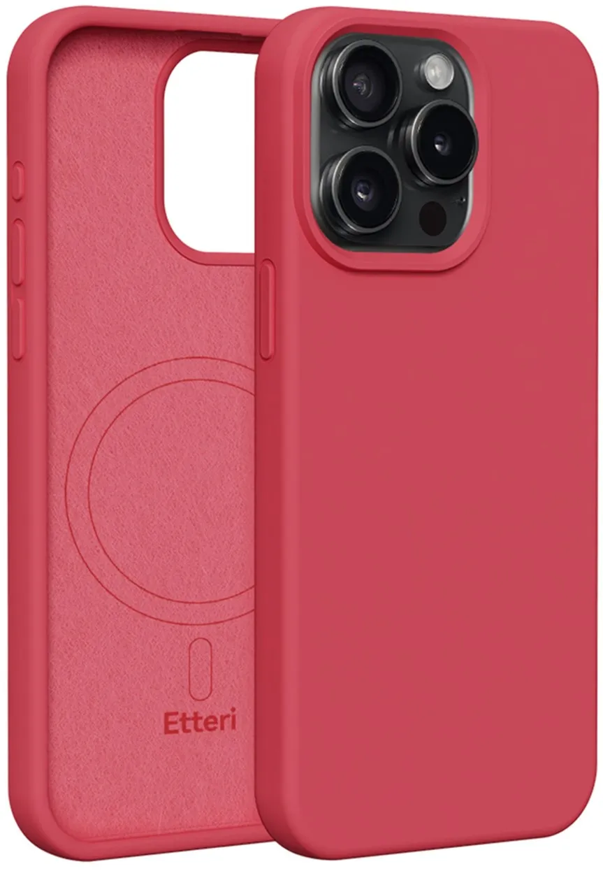 Etteri Silicone Mag case for iPhone 15 Pro Max 6,7" raspberry