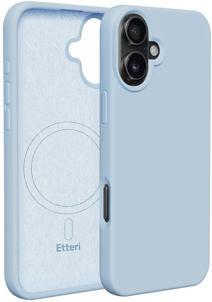 Etteri Silicone Mag case for iPhone 16 6,1" light blue