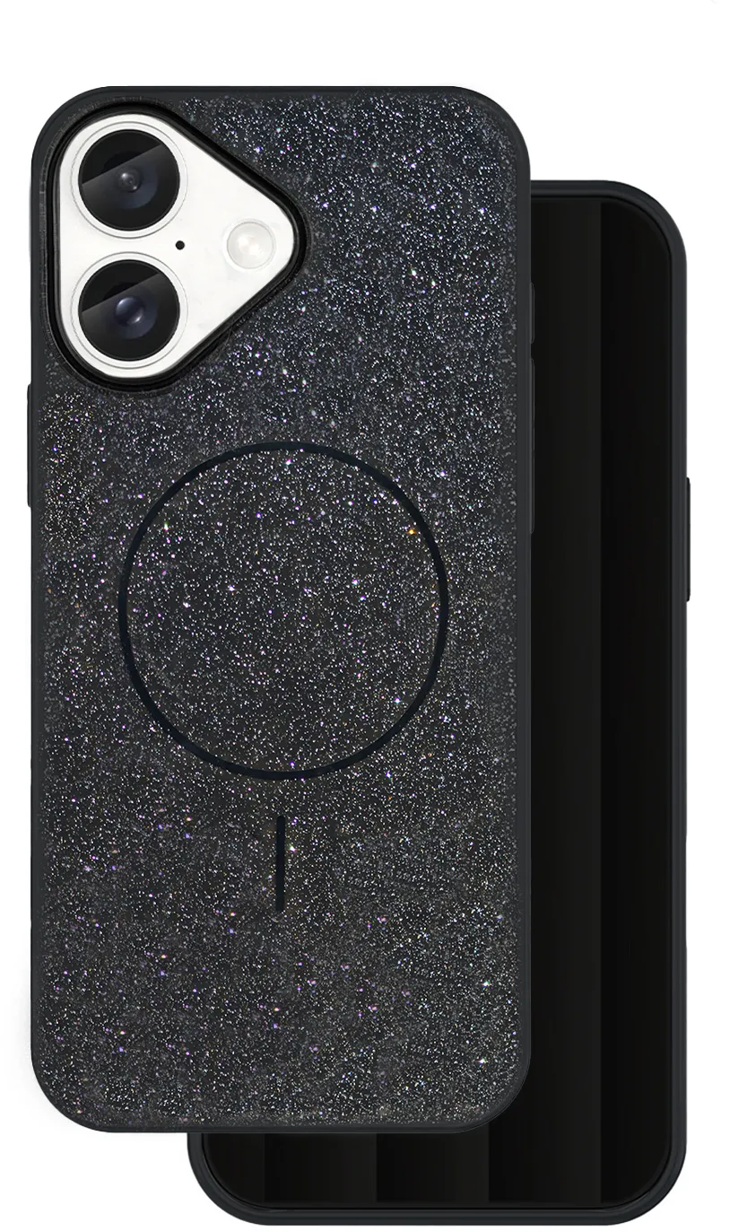 Glitter Thin Mag case for iPhone 16e / 17e black