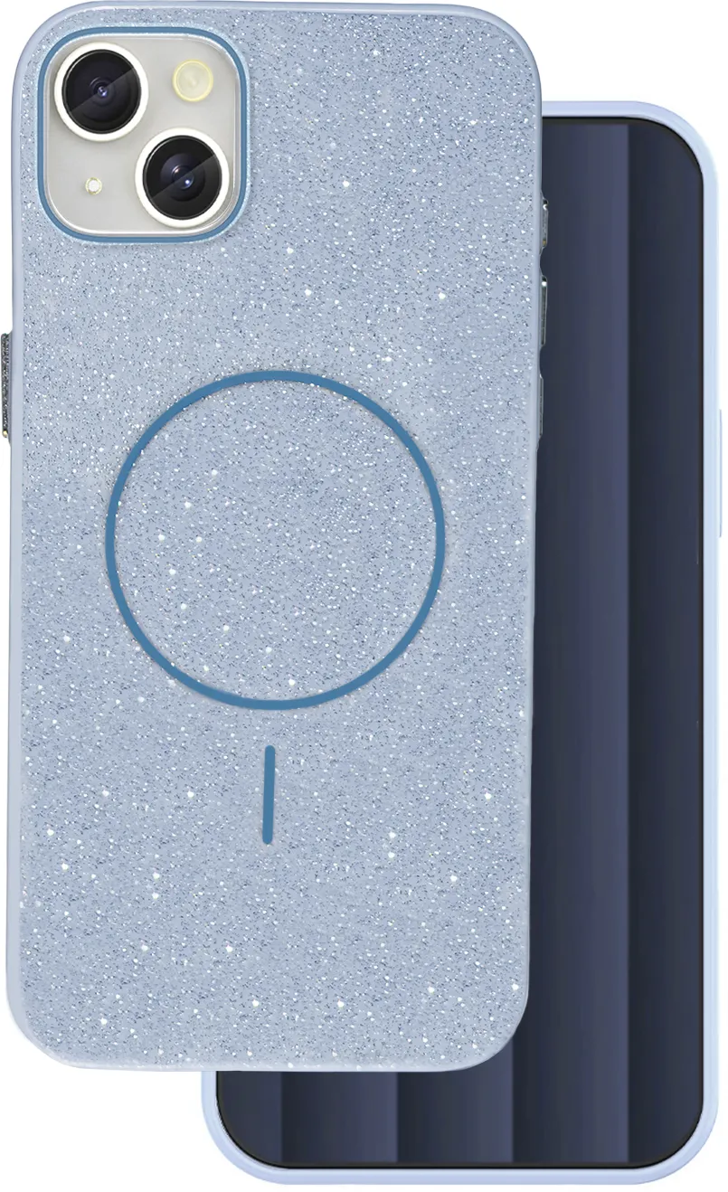 Glitter Thin Mag case for iPhone 17 Air 6,6" blue