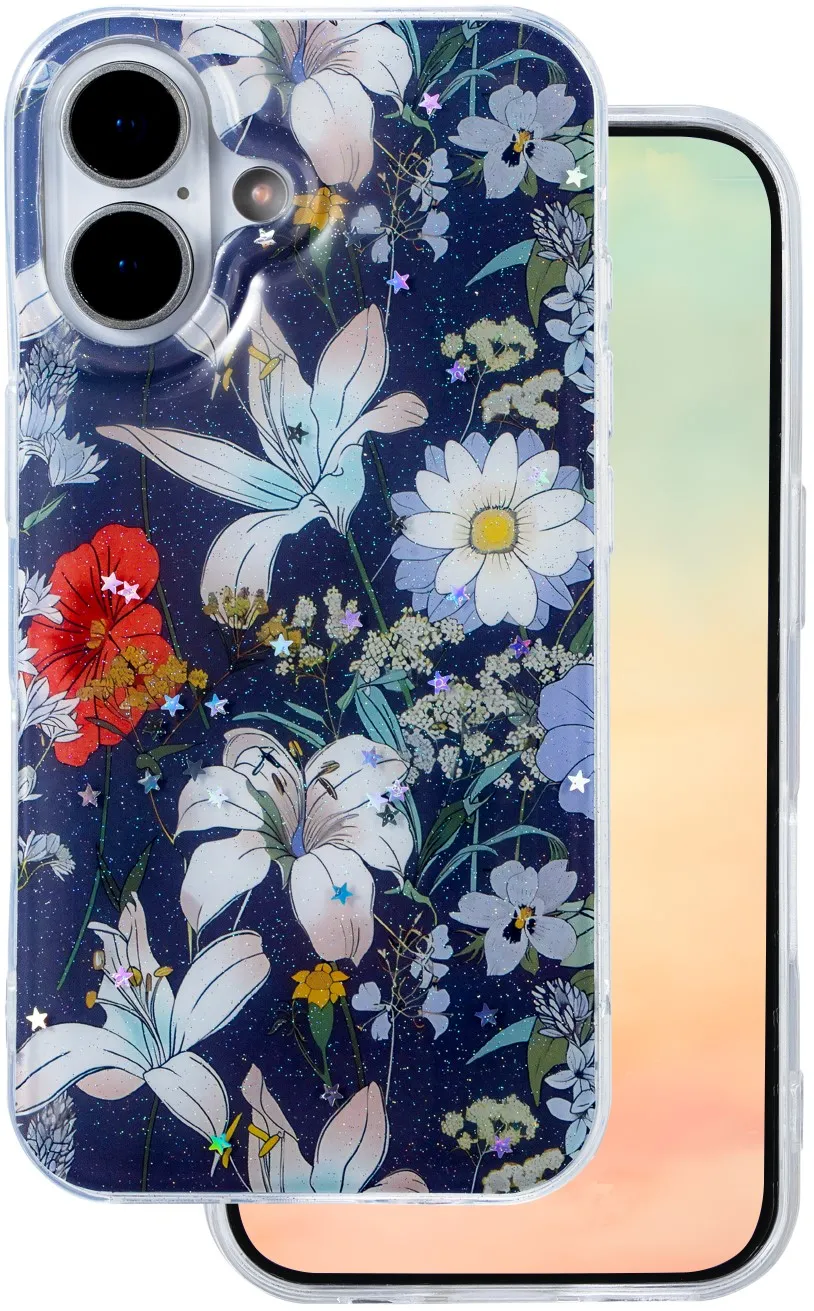 Glow Glam case for iPhone 16 6,1" blue