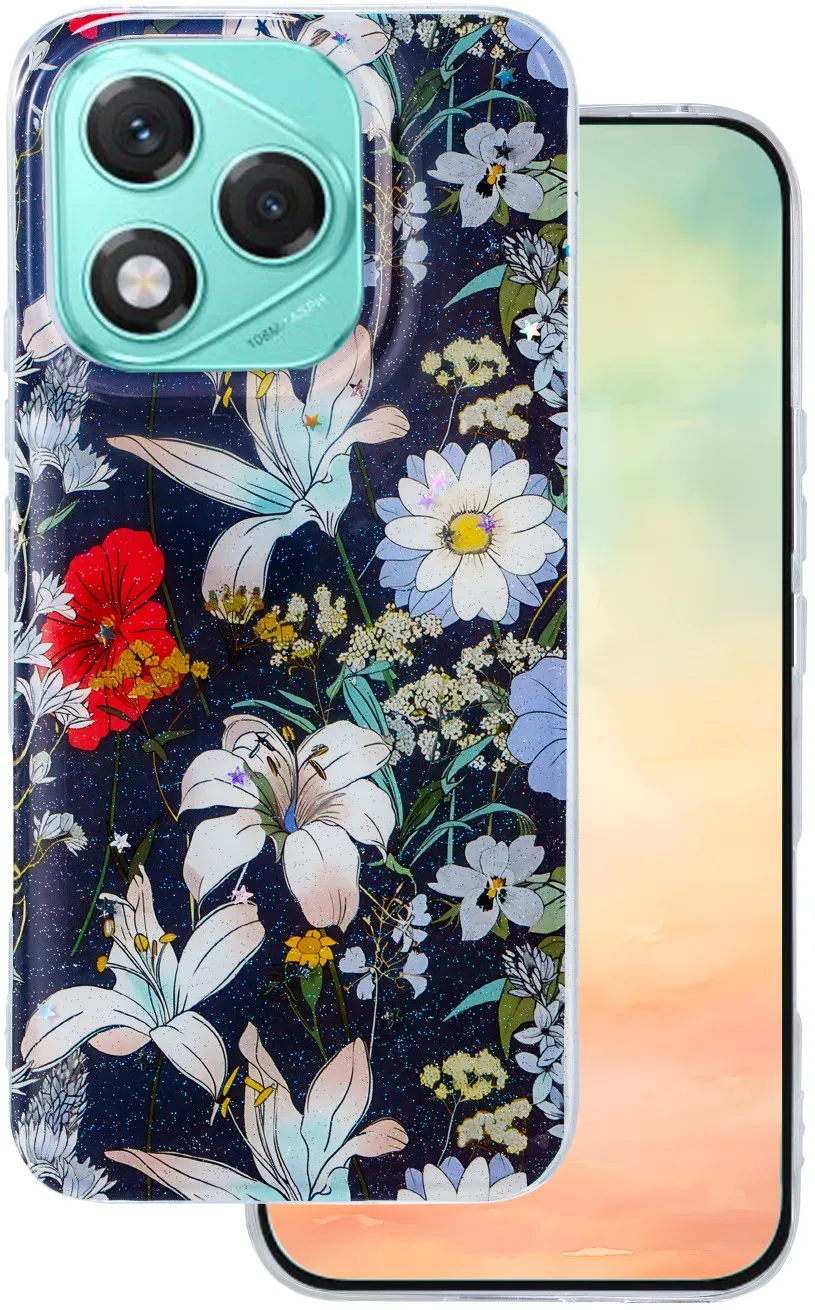 Glow Glam case for Honor 400 lite blue