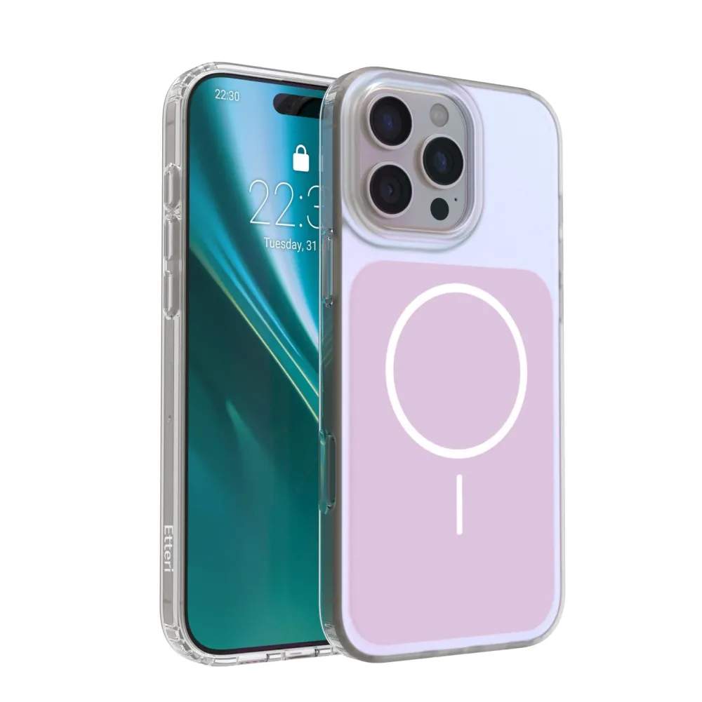 Etteri Hidden Pearl case for iPhone 16 Pro 6,3" pink