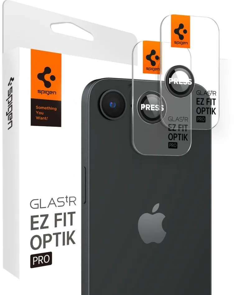 Spigen Optik Pro Glas.tR "EZ Fit" Camera Protector 2-Pack for iPhone 16E Black