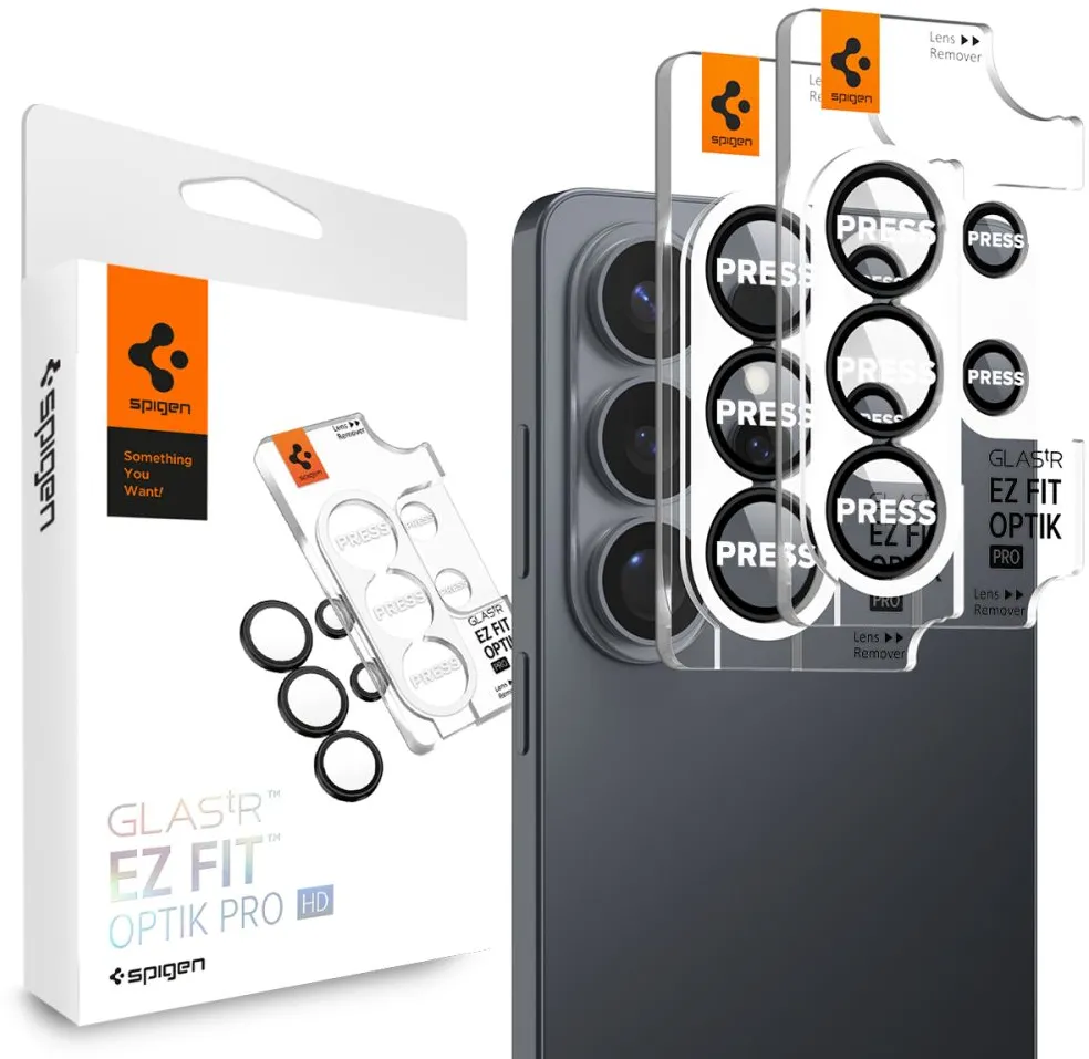 Spigen Optik Pro Glas.Tr "Ez Fit" Camera Protector 2-Pack for Samsung Galaxy S26 Ultra Black