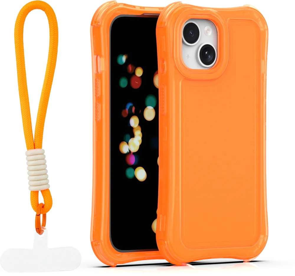 Safepop case with strap for iPhone 15 6,1" orange