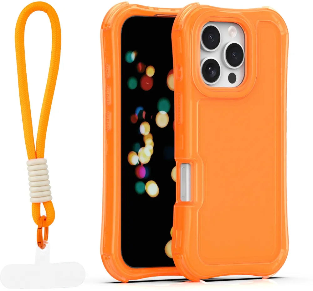 Safepop case with strap for iPhone 16 Pro Max 6,9" orange