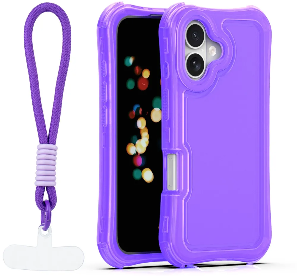 Safepop case with strap for iPhone 16 6,1" purple