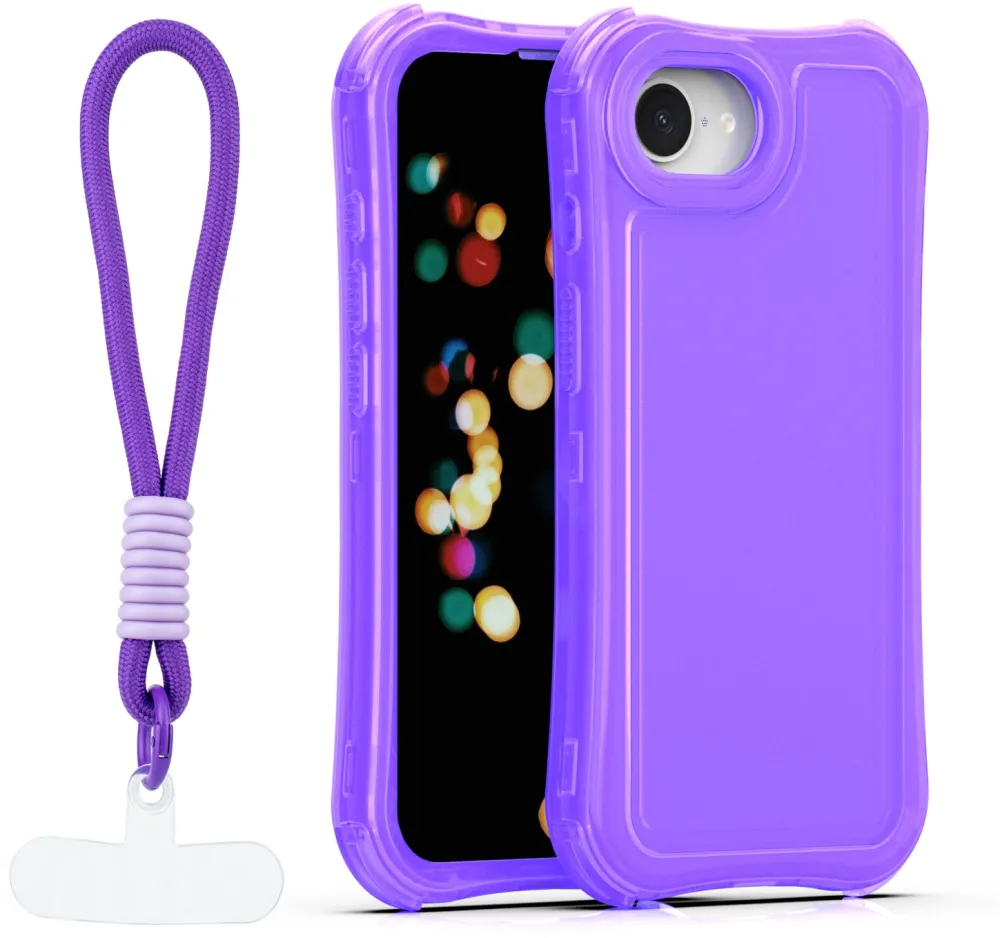 Safepop case with strap for iPhone 16e / 17e purple