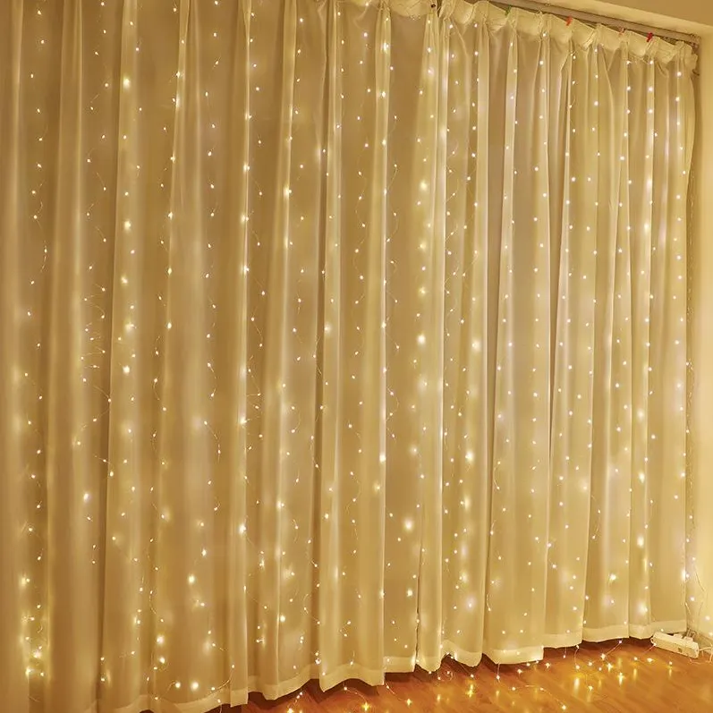 LED CURTAIN (100 LED LAMPS) 3Mx1M WARM WHITE