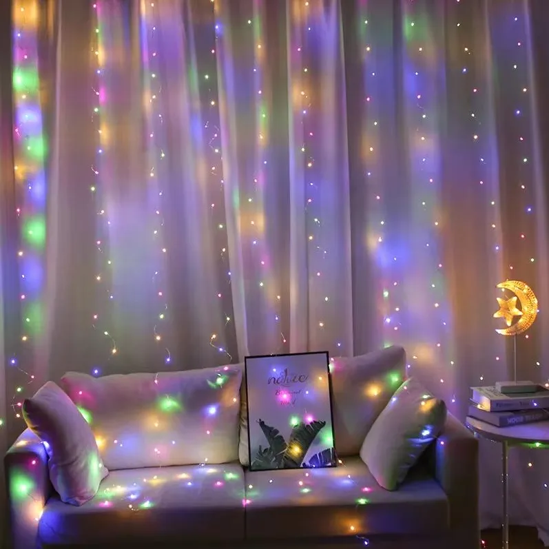 LED CURTAIN (300 LED LAMPS) 3Mx3M MULTICOLOR