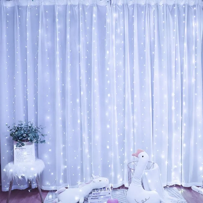 LED CURTAIN (100 LED LAMPS) 3Mx1M WITHOUT PENDANT COLD WHITE
