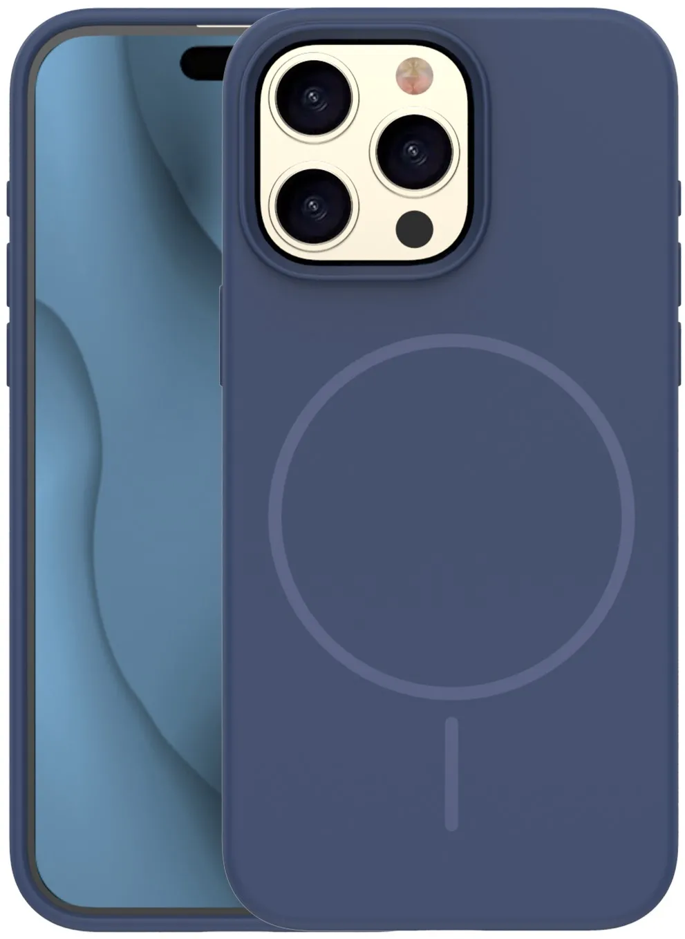 Silicone Thin Mag case for iPhone 16 Pro Max 6,9" dark blue