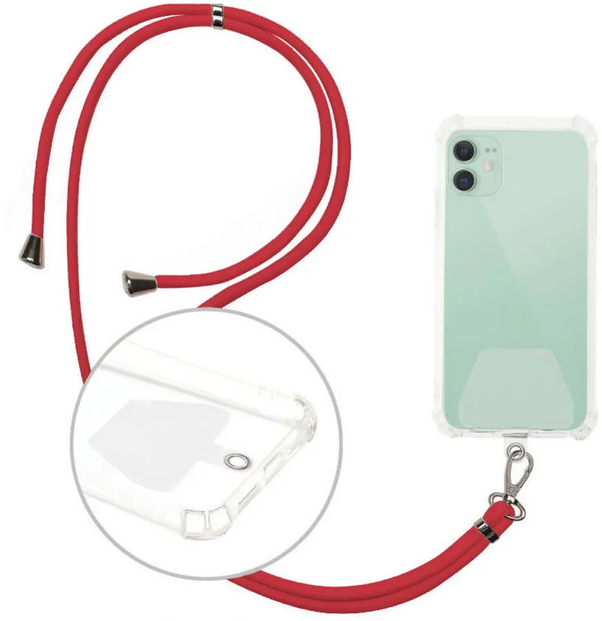 Universal neck strap for phones red