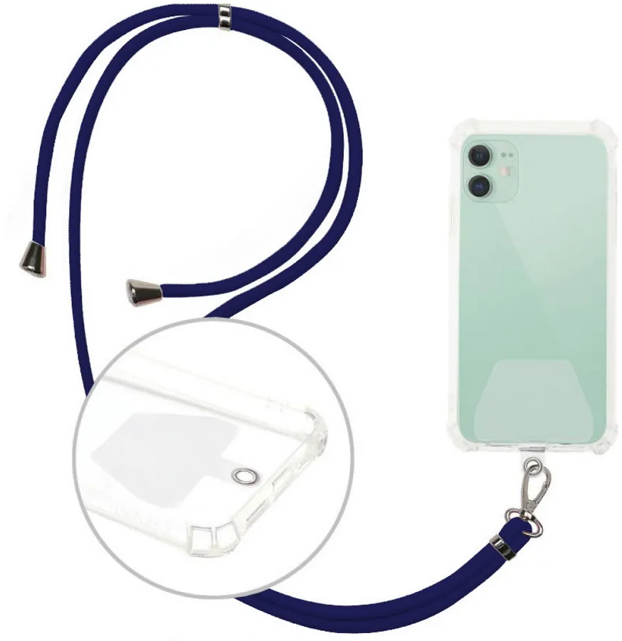 Universal neck strap for phones navy blue