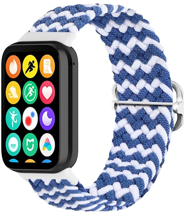 BRAIDED STRAP MI BAND 8 PRO/M8 PRO (10) BLUE AND WHITE