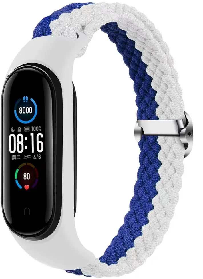 BRAIDED BAND SMART BAND M3/M4/M5/M6 WHITE-BLUE