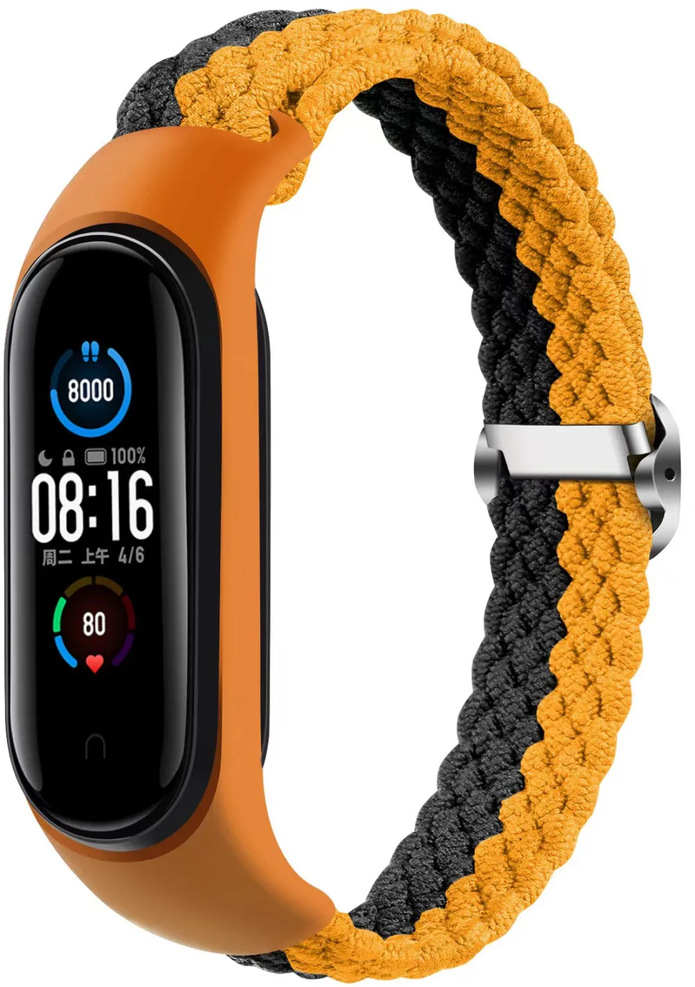 BRAIDED BAND SMART BAND M3/M4/M5/M6 ORANGE-GRAY