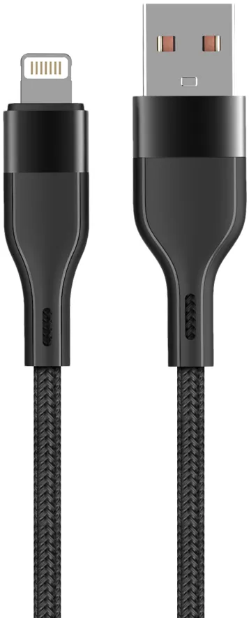 Maxlife MXUC-07 cable USB - Lightning 1,0 m 2,4A black nylon