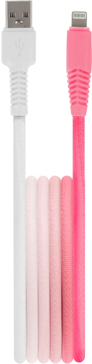 Setty cable USB - Lightning 1,5 m 2,4A KGA-L-1.52420 white-pink gradient