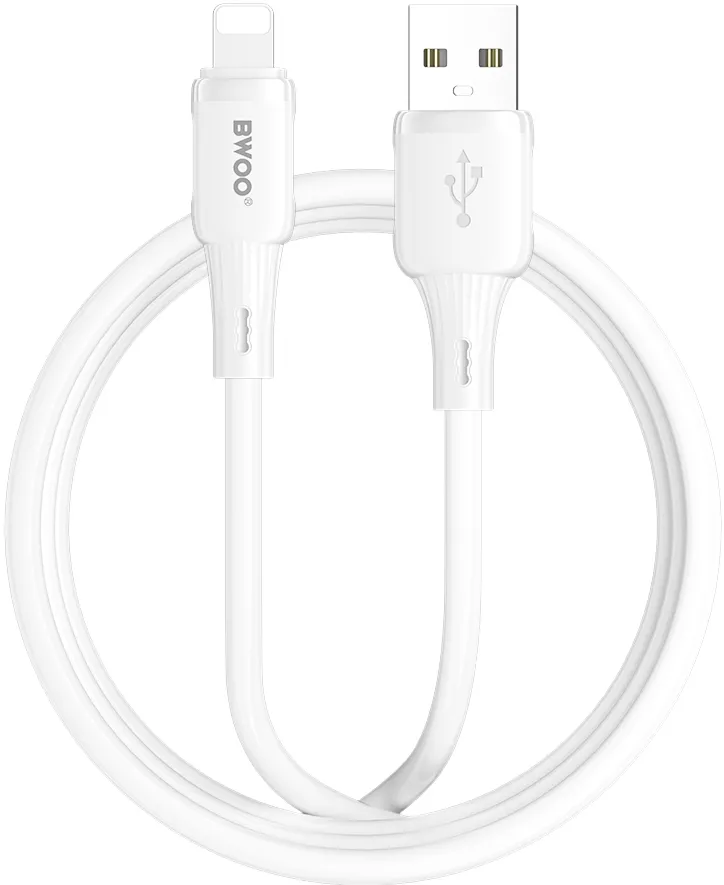 BWOO 3A silicone cable X329L usb - lightning 3A 1m white