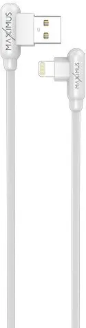 CABLE MX CORNER FAST CHARGE LIGHTNING 2.4A/1M, WHITE ANGULAR