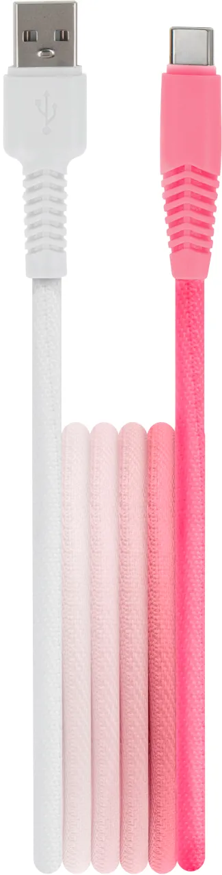 Setty cable USB - USB-C 1,5 m 3A KGA-C-1.5320 white-pink gradient