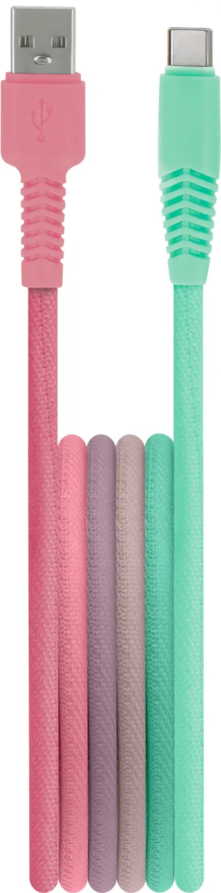 Setty cable USB - USB-C 1,5 m 3A KGA-C-1.5320 turquoise-pink gradient