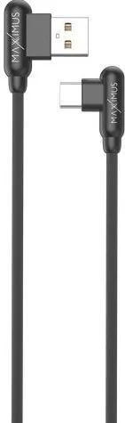 CABLE MX CORNER FAST CHARGE TYPE-C 2.4A/1M/BLACK ANGULAR