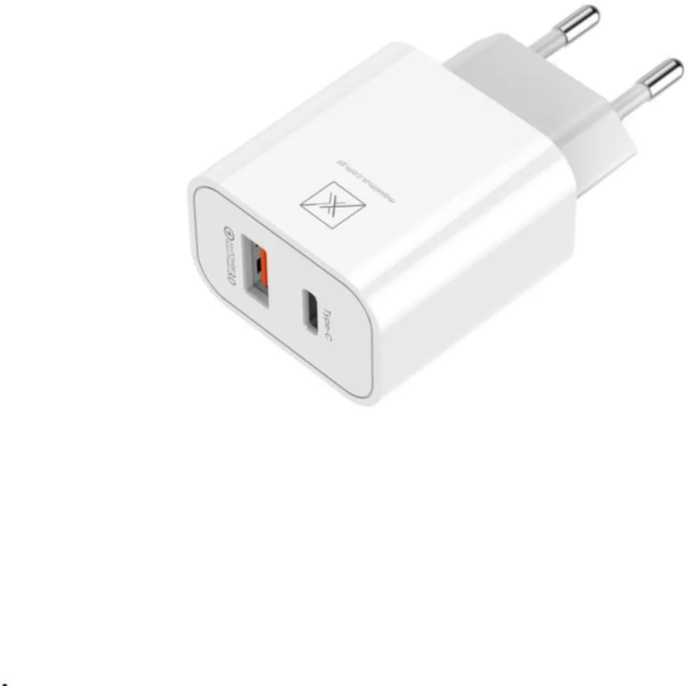 Łaowarka Sieciowa MX ALFA 20W PD+QC, USB-A+C biała TTT