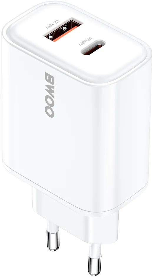 BWOO CDA207 PD 36W wall charger 1x USB-A + USB-C port white